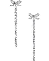 Self-Portrait - Embellished Bow Droplet Earrings - Lyst