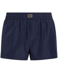 Dolce & Gabbana - Logo Plaque Swim Trunks - Lyst