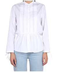 Aspesi - Peplum Buttoned Long-Sleeved Shirt - Lyst