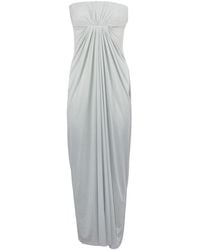 Alberta Ferretti - Draped Strapless Long Dress - Lyst