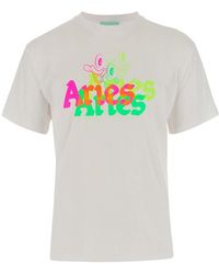 Aries - Logo Printed Crewneck T-Shirt - Lyst