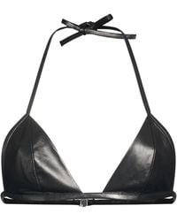 Rick Owens - Solidcolor Sleeveless Leather Cropped Top - Lyst