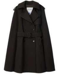 Burberry - Double Breasted Belted Trench Cape - Lyst