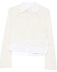Ermanno Scervino - Lace Trim Layered-Effect Knitted Sweater - Lyst