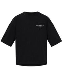 AllSaints - Solid Color Crew Neck T-Shirt - Lyst