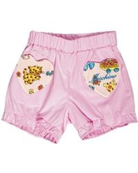 Moschino - Logo-Patch Cotton Shorts - Lyst