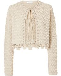 Rabanne - Crochet-Knit Long-Sleeved Cardigan - Lyst