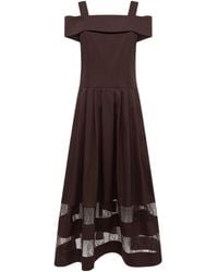 Blugirl Blumarine - Lace Trim Midi Dress - Lyst