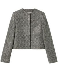 Gucci - Embroidered Gg Wool Tweed Jacket - Lyst