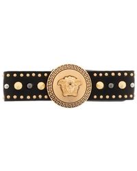 Versace - Medusa Studded Leather Hair Clip - Lyst