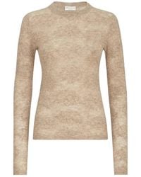 Brunello Cucinelli - Silk-Alpaca-Wool Lace-Detail Sweater - Lyst