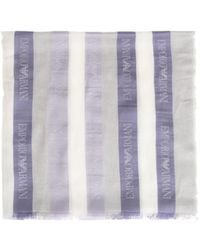 Emporio Armani - Striped Square Scarf - Lyst