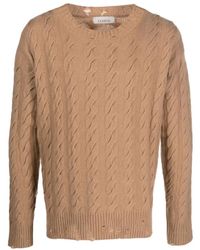 Laneus - Cable-Knit Crew Neck Sweater - Lyst