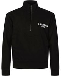 DSquared² - Logo-Print Half-Zip Sweatshirt - Lyst