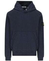 Stone Island - Logo Patch Long Sleeved Hoodie - Lyst
