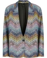 Missoni - Sequined Zigzag Single-Breasted Blazer - Lyst