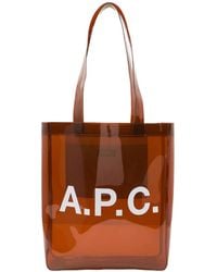 A.P.C. - Lou Logo Printed Tote Bag - Lyst