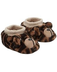 Fendi - Shearling Baby Slippers With Logo - Lyst