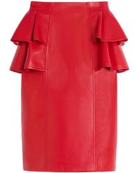 Valentino - High Waist Ruffled Midi Skirt - Lyst