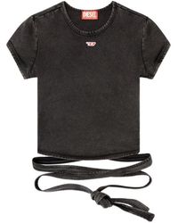 DIESEL - Faded Wrap-Tie Jersey T-Shirt - Lyst