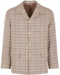 AURALEE - Checked Buttoned Shirt Jacket - Lyst