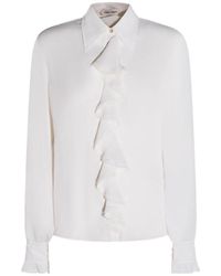 Alberta Ferretti - Ruffled Lace Shirt - Lyst