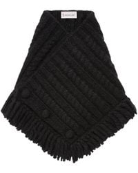 Moncler - Cable Knit Alpaca Blend Neck Scarf - Lyst