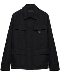 Prada - Triangle-Logo Straight Hem Jacket - Lyst