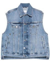 Haikure - Button-Down Denim Sleeveless Vest - Lyst