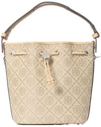 Tory Burch - T Monogram Drawstring Bucket Bag - Lyst