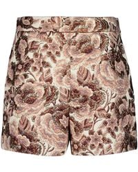 Valentino - Floral Jacquard High Waist Shorts - Lyst