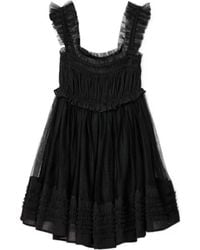 AllSaints - Angela Gathered Frill Mini Dress - Lyst