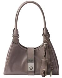 Prada - Small Leather Tote Bag - Lyst