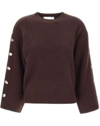 Kaos - Button-Sleeve Ribbed Knitted Sweater - Lyst