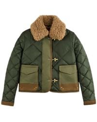 Fay - Quilted Shearling-Collar Jacket - Lyst