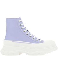 McQueen - Logo Detailed Lace-Up Sneakers - Lyst