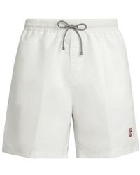 Brunello Cucinelli - Drawstring Logo Swim Shorts - Lyst