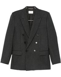 Saint Laurent - Double-Breasted Long-Sleeved Jacket - Lyst
