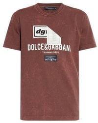 Dolce & Gabbana - Marble-Effect Crewneck T-Shirt - Lyst