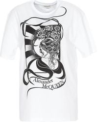 McQueen - T-Shirt With Round Neck And Short Sleeves - Lyst