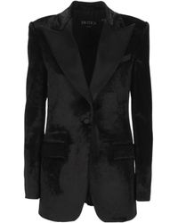Dondup - Crushed-Velvet Peaked-Lapels Blazer - Lyst