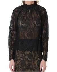 Self-Portrait - Sheer Lace Long-Sleeve Top - Lyst
