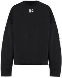 44 Label Group - Logo-Embroidered Frayed-Edge Sweater - Lyst