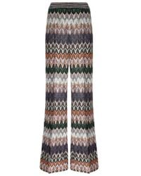 Missoni - Chevron Wide-Leg Knitted Trousers - Lyst