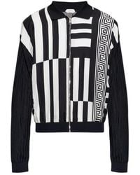 Versace - Pattern-Printed Knitted Zipped Cardigan - Lyst