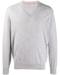 Brunello Cucinelli - V-Neck Cashmere Jumper - Lyst