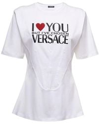 Versace - Short-Sleeved T-Shirt With Logo Print - Lyst