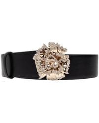 McQueen - Crystal-Embellished Buckle Belt - Lyst