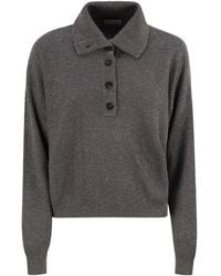 Brunello Cucinelli - Lurex Detailed Jumper - Lyst