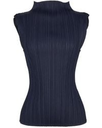 Pleats Please Issey Miyake - Monthly Colors Pleated Sleeveless Top - Lyst